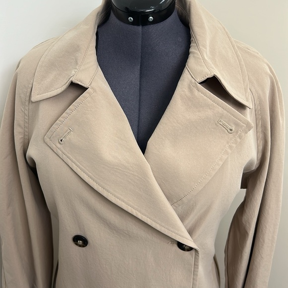 NWT H&M MIDI LENGTH KHAKI TRENCH COAT SZ M - Picture 2 of 8